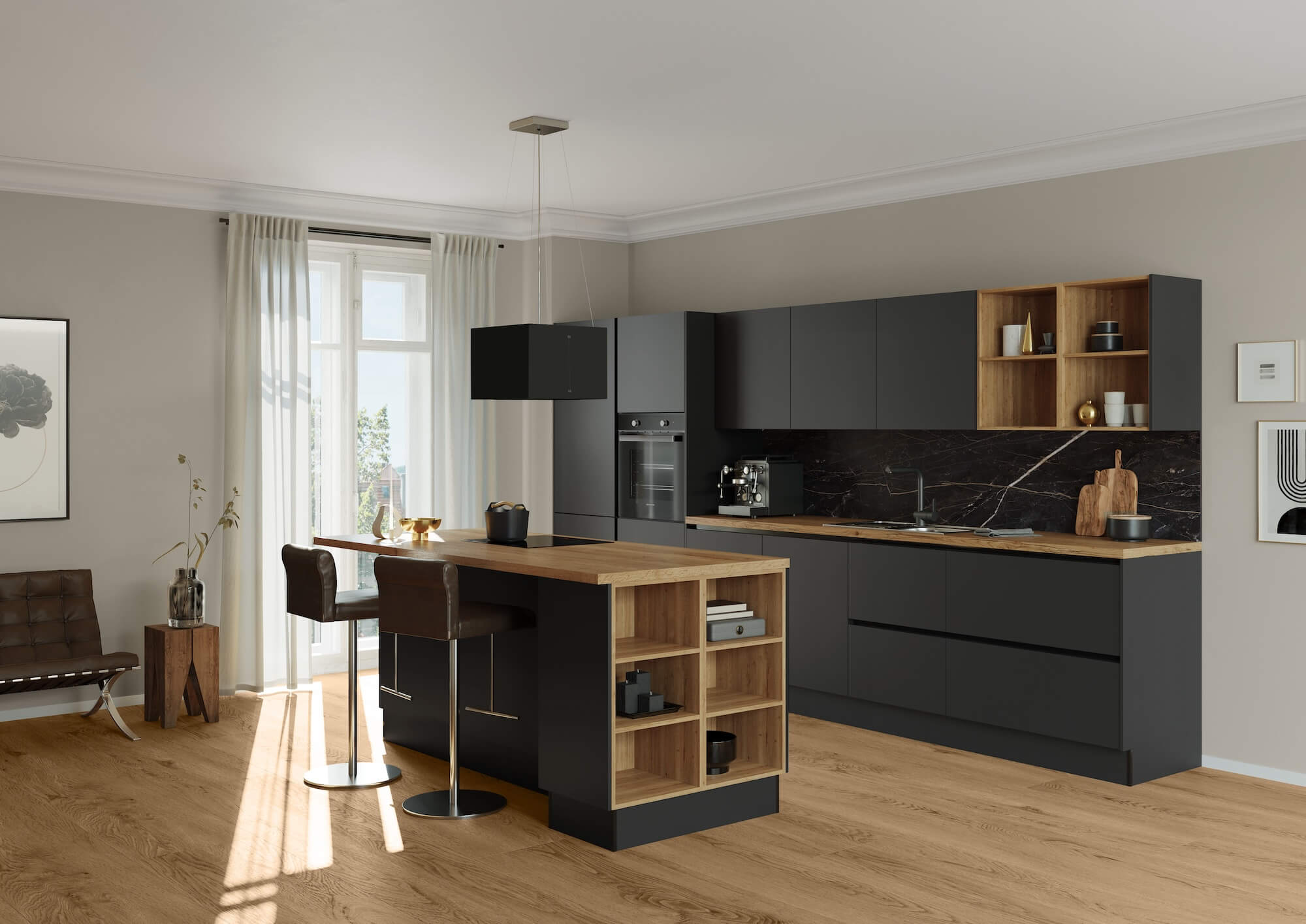 Haecker_moderne_Inselkueche_Schwarz_Alteiche