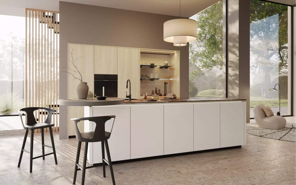 Küche planen Rotpunkt Design Inselkueche Eiche