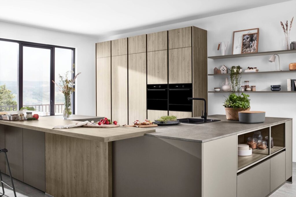 Küchentipps Nobilia Designküche mit Insel Taupe