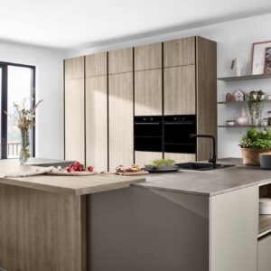 Nobilia Designküche mit Insel Taupe