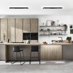 Nobilia Designküche mit Insel Taupe matt