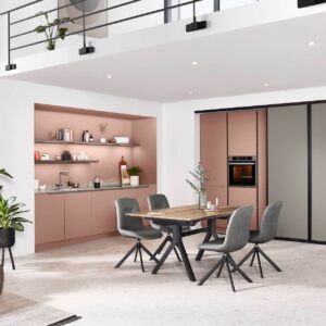 Nobilia moderne Kuechenzeile Koralle matt