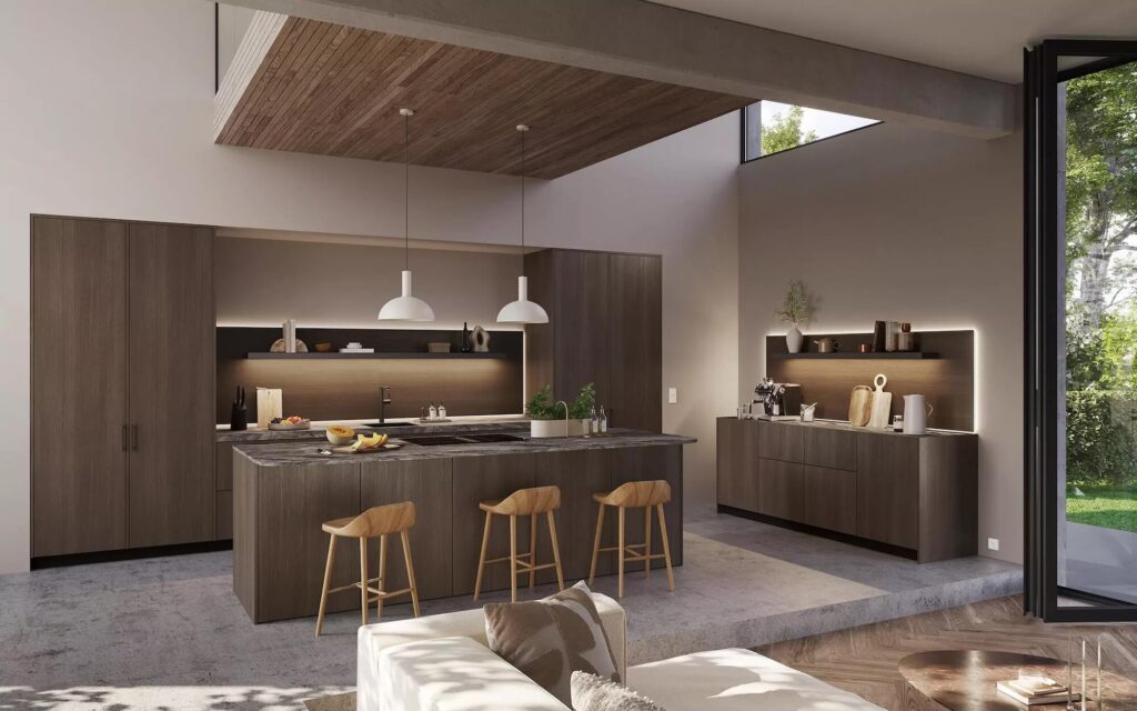 Designkuechen Rotpunkt Designküche Insel Loft dark oak 6 Expertentipps für große Küchen