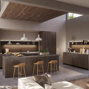 Designkuechen Rotpunkt Designküche Insel Loft dark oak 6 Expertentipps für große Küchen