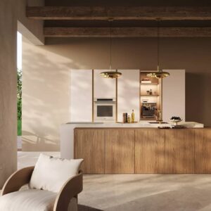 Rotpunkt Designküche mit Insel sandy Beach