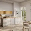Rotpunkt Designküche mit Insel Smala Beach grey