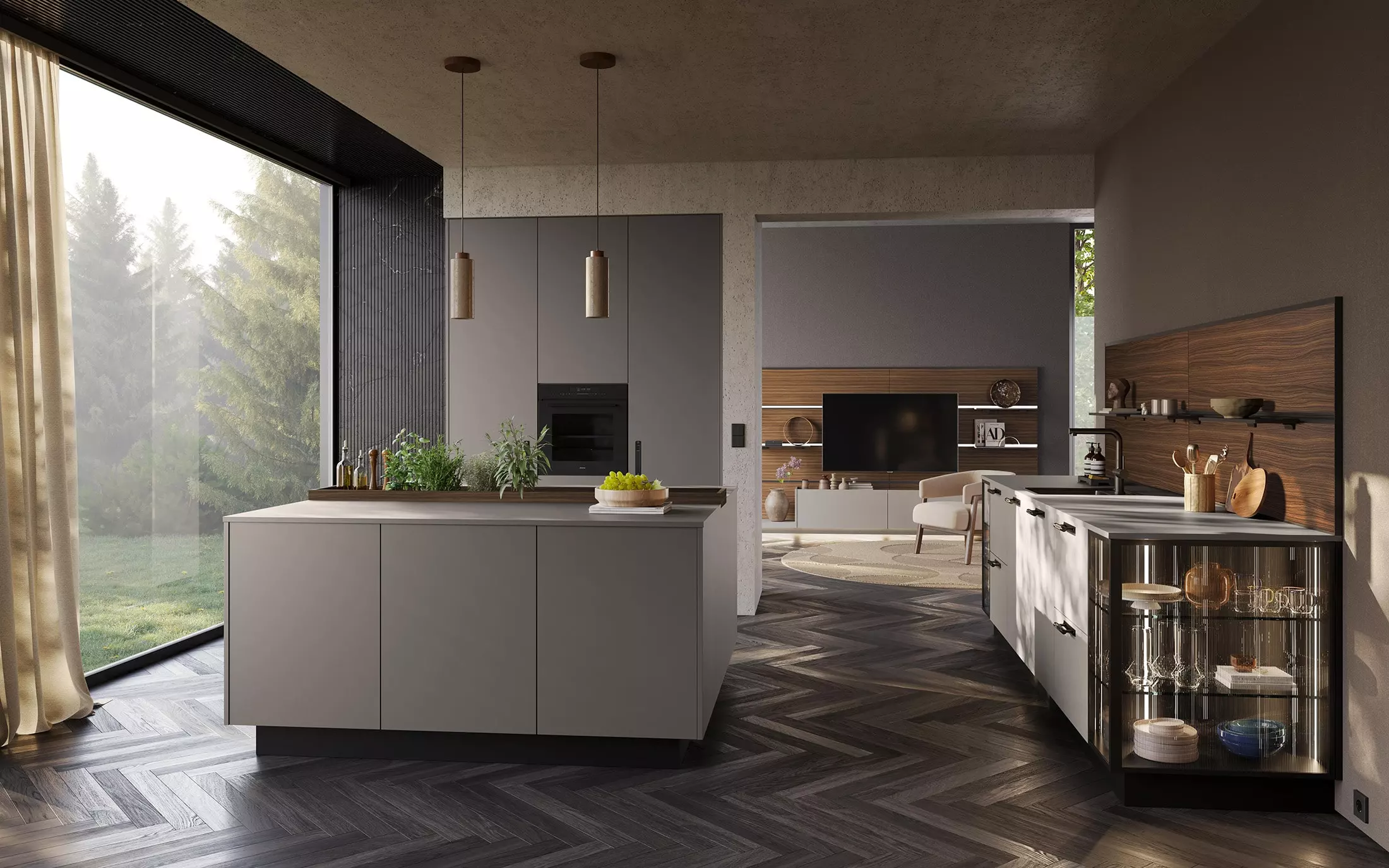 Rotpunkt Designküche mit Insel Umbra